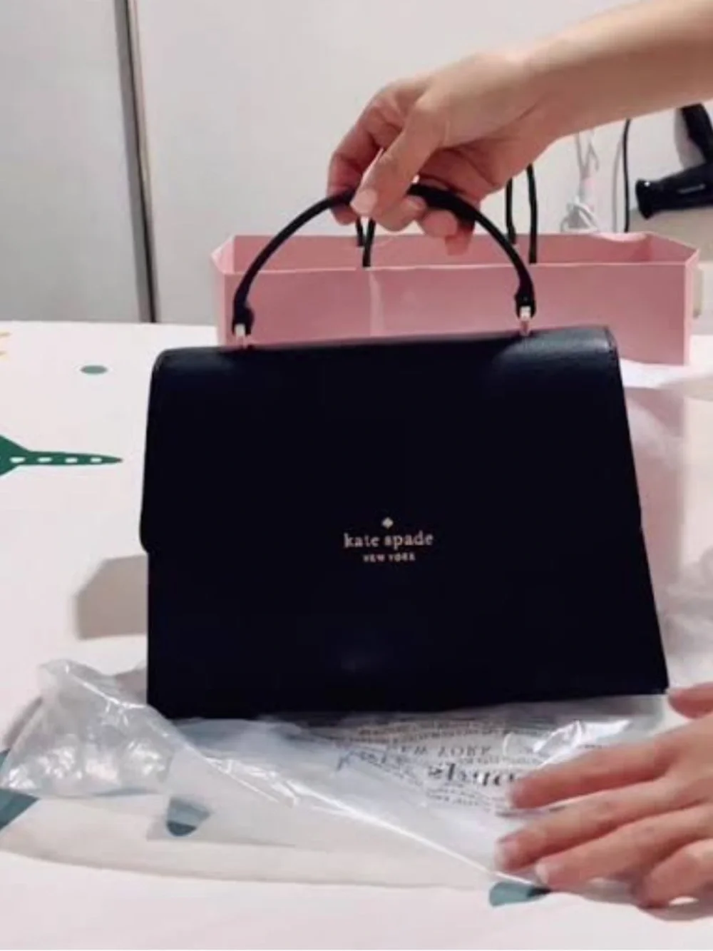 Kate Spade New York Darcy Black Pebble Leather Top-Handle Satchel